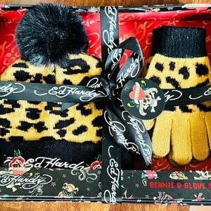Ed Hardy Black and Yellow Leopard Set